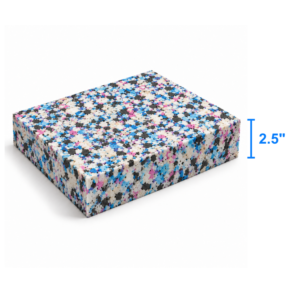 BedRock Light foam sheet measured thickness 2.5 inch