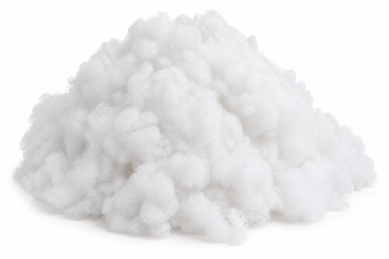 Loose upholstery fiber fill for cushions and pillows