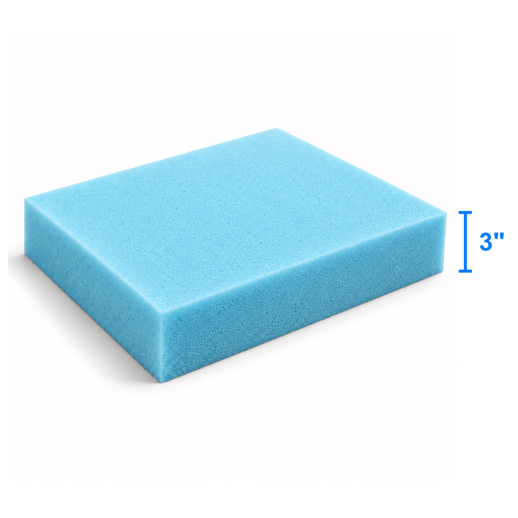 Azuva foam sheet measured thickness 3 inch