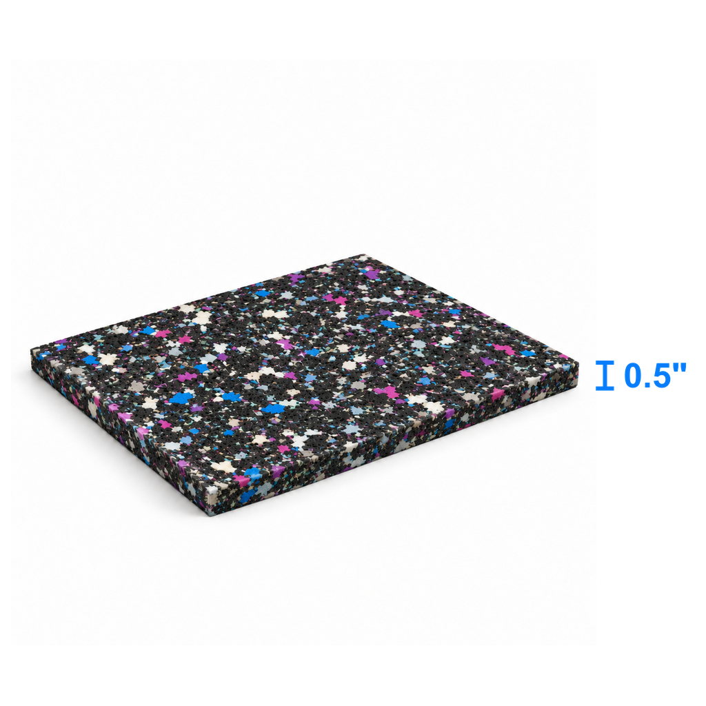 BedRock Dark foam sheet measured thickness 0.5 inch