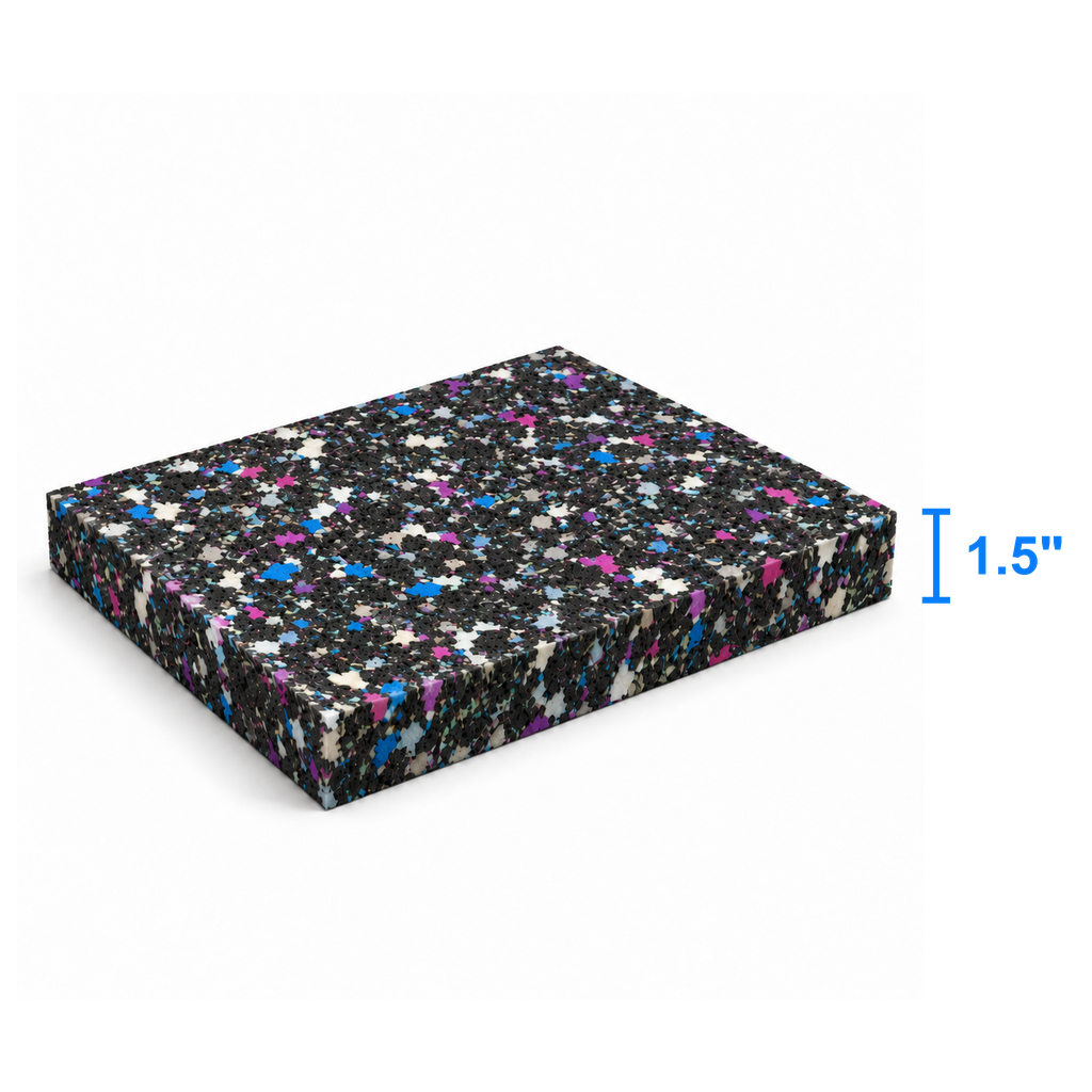 BedRock Dark foam sheet measured thickness 1.5 inch