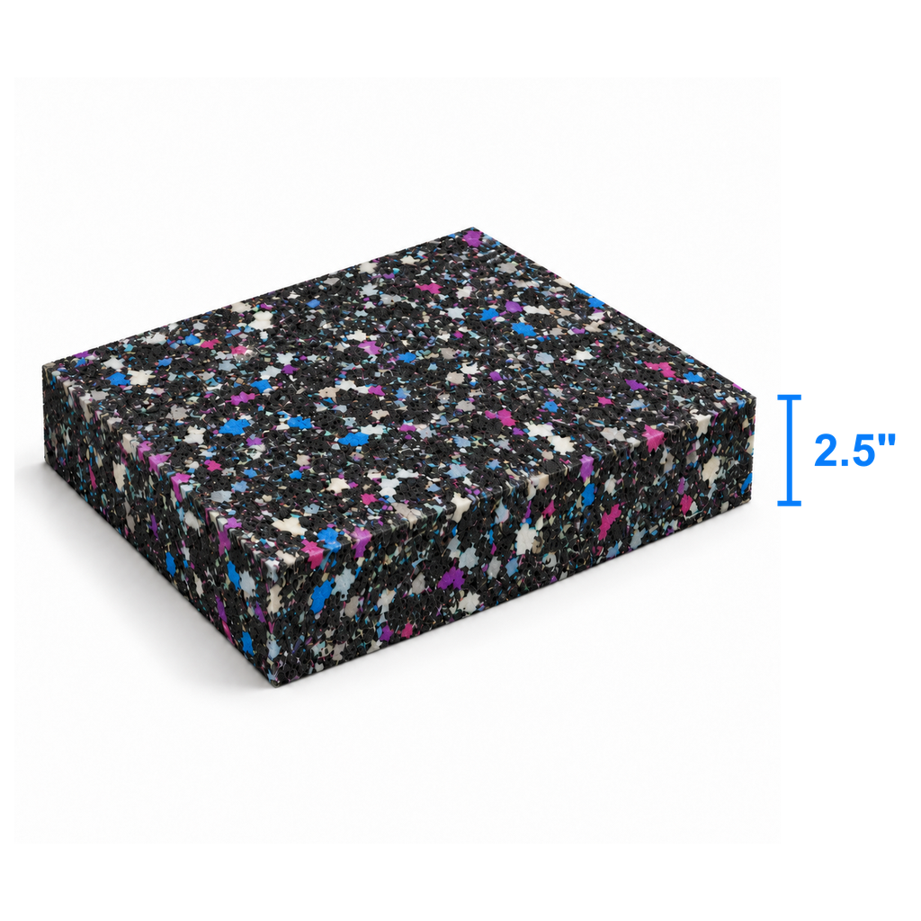 BedRock Dark foam sheet measured thickness 2.5 inch