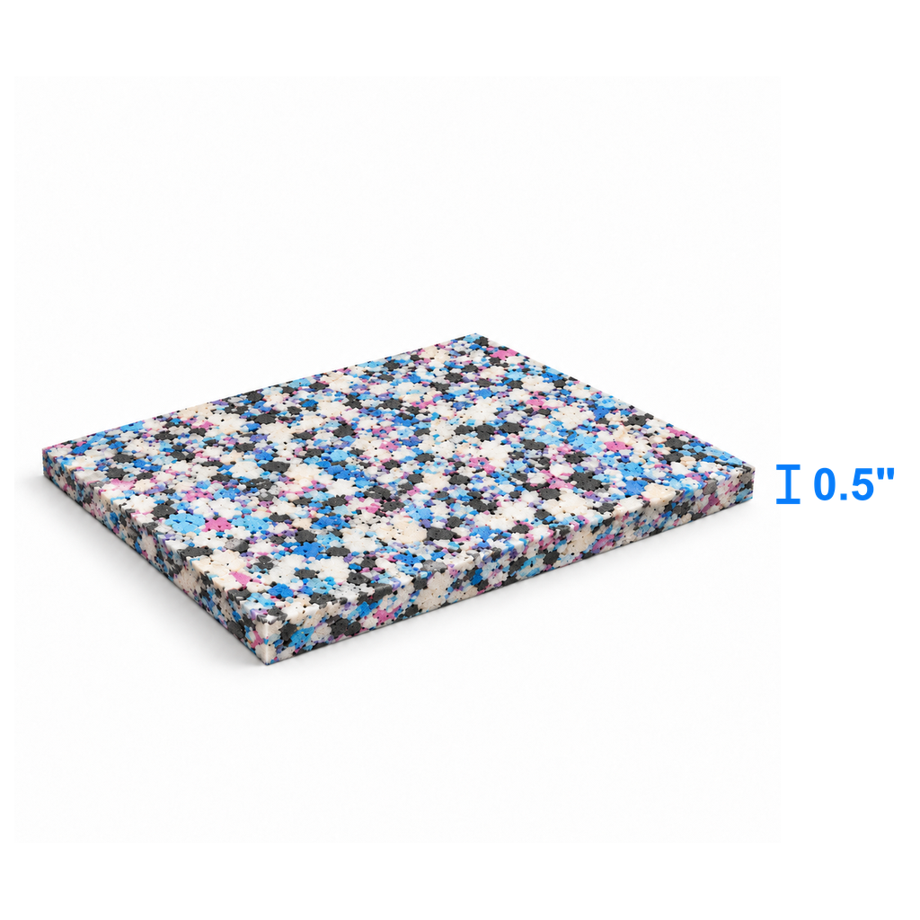 BedRock Light foam sheet measured thickness 0.5 inch