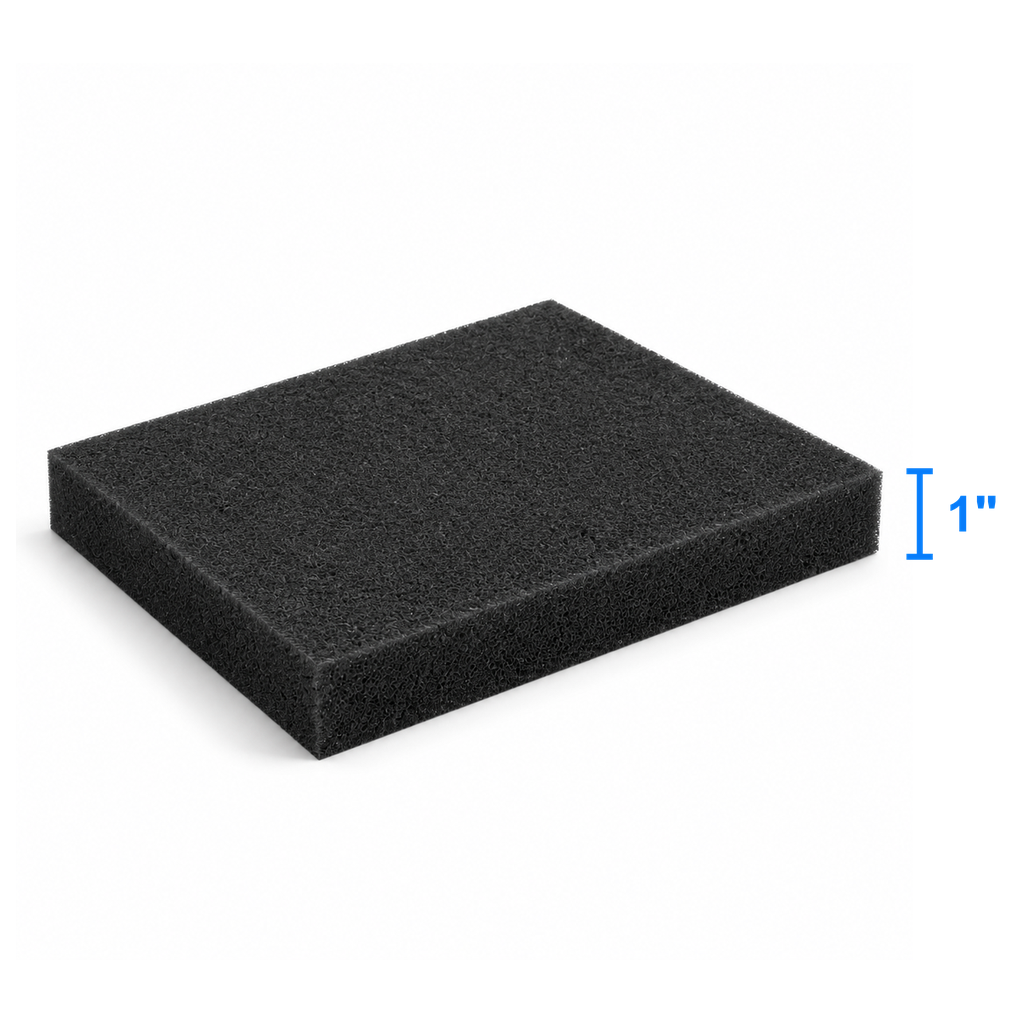 Carbon Dark foam sheet measured thickness 1 inch