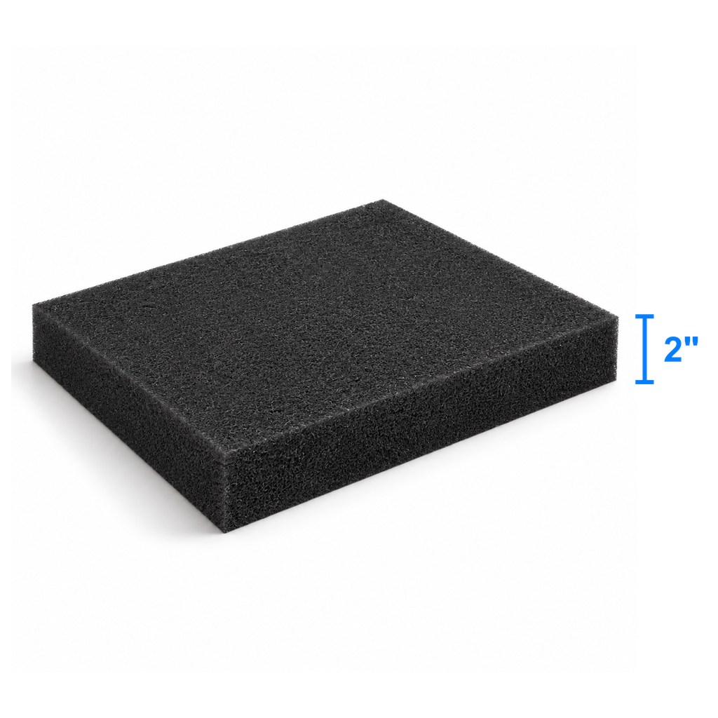 Carbon Dark foam sheet measured thickness 2 inch