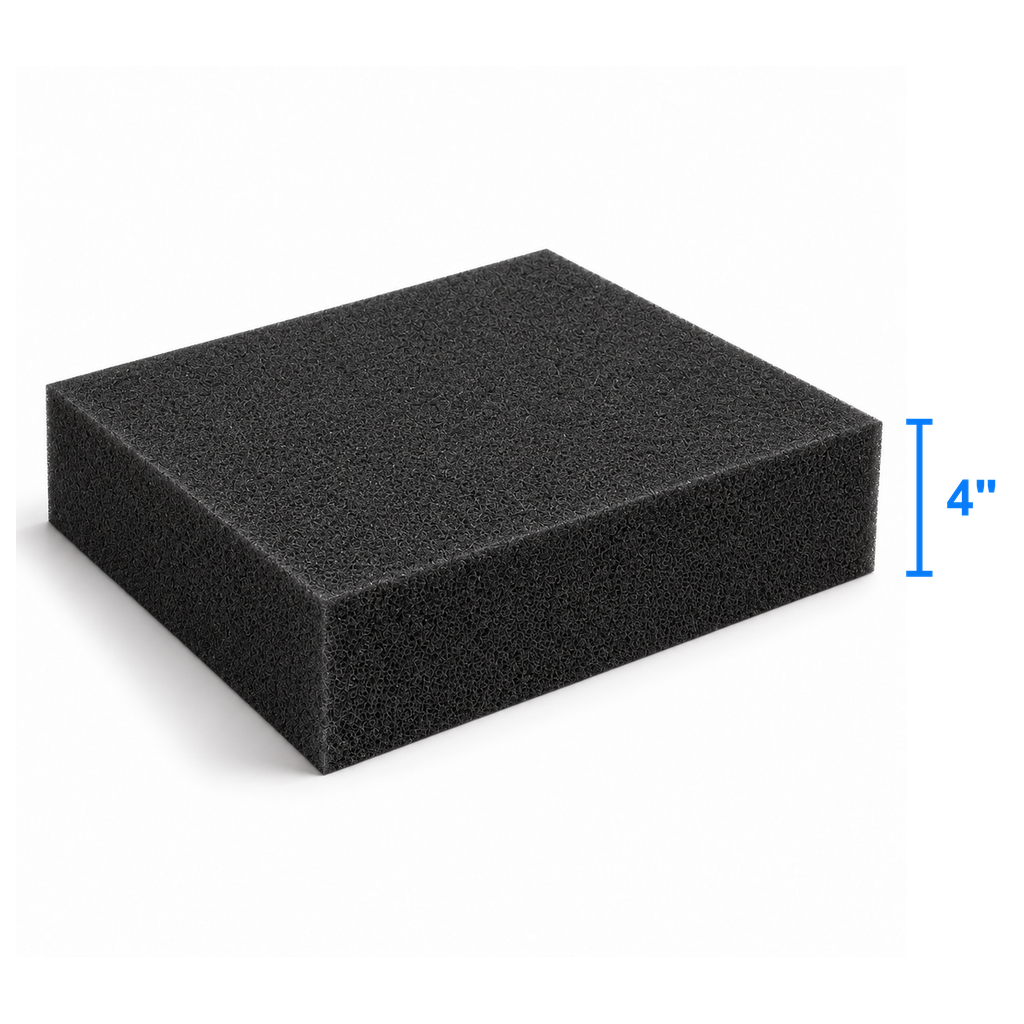 Carbon Dark foam sheet measured thickness 4 inch
