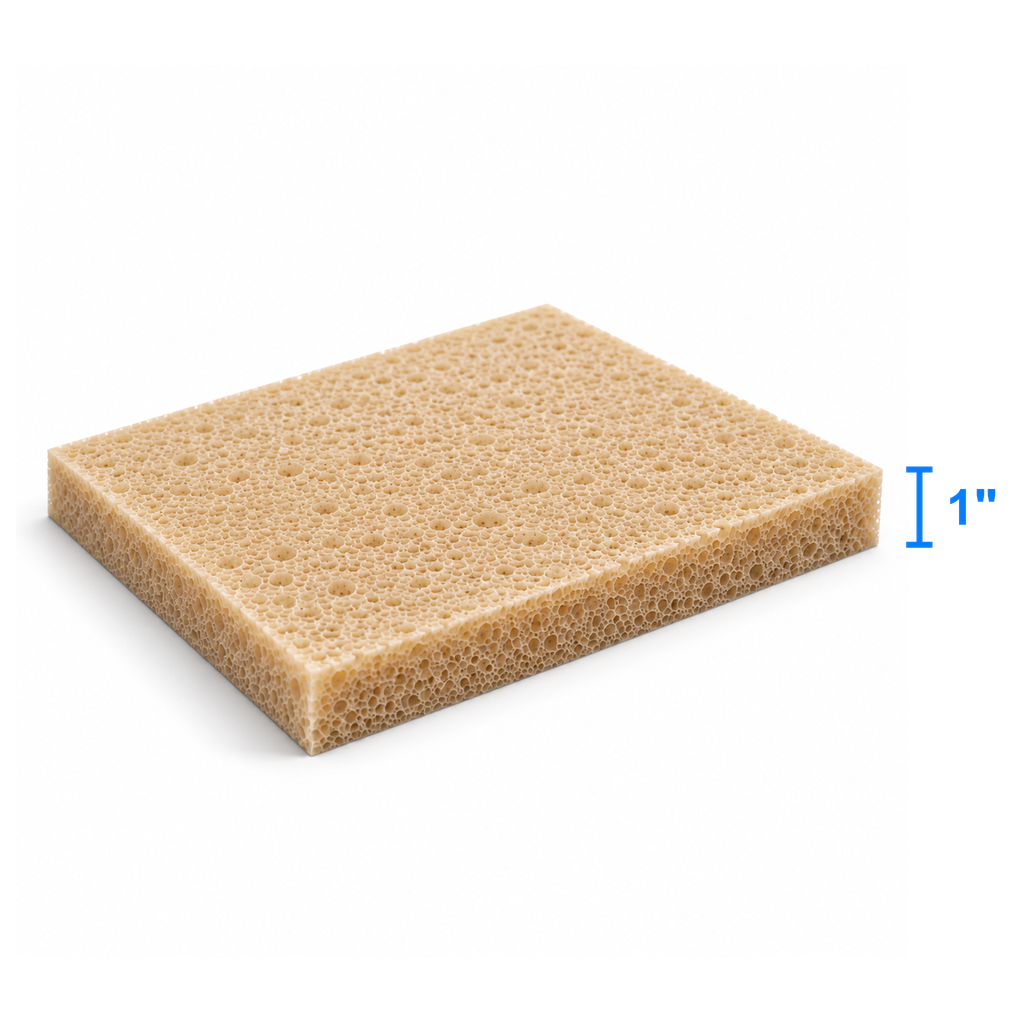 DryFast foam sheet measured thickness 1 inch
