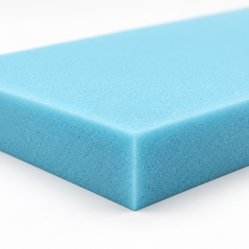 Azuva blue foam sheet side view