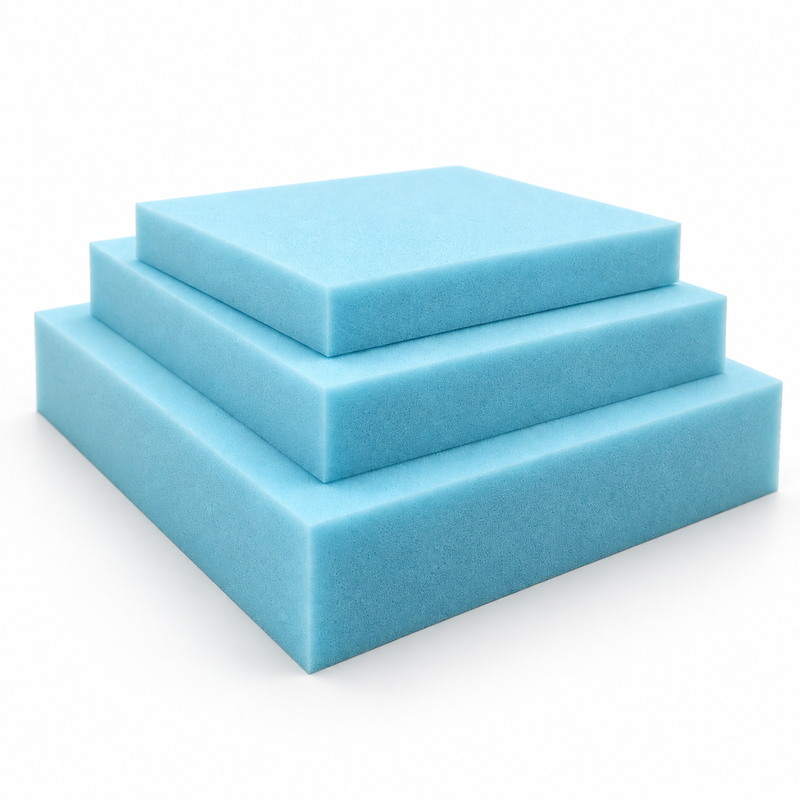 Azuva stacked blue foam sheets