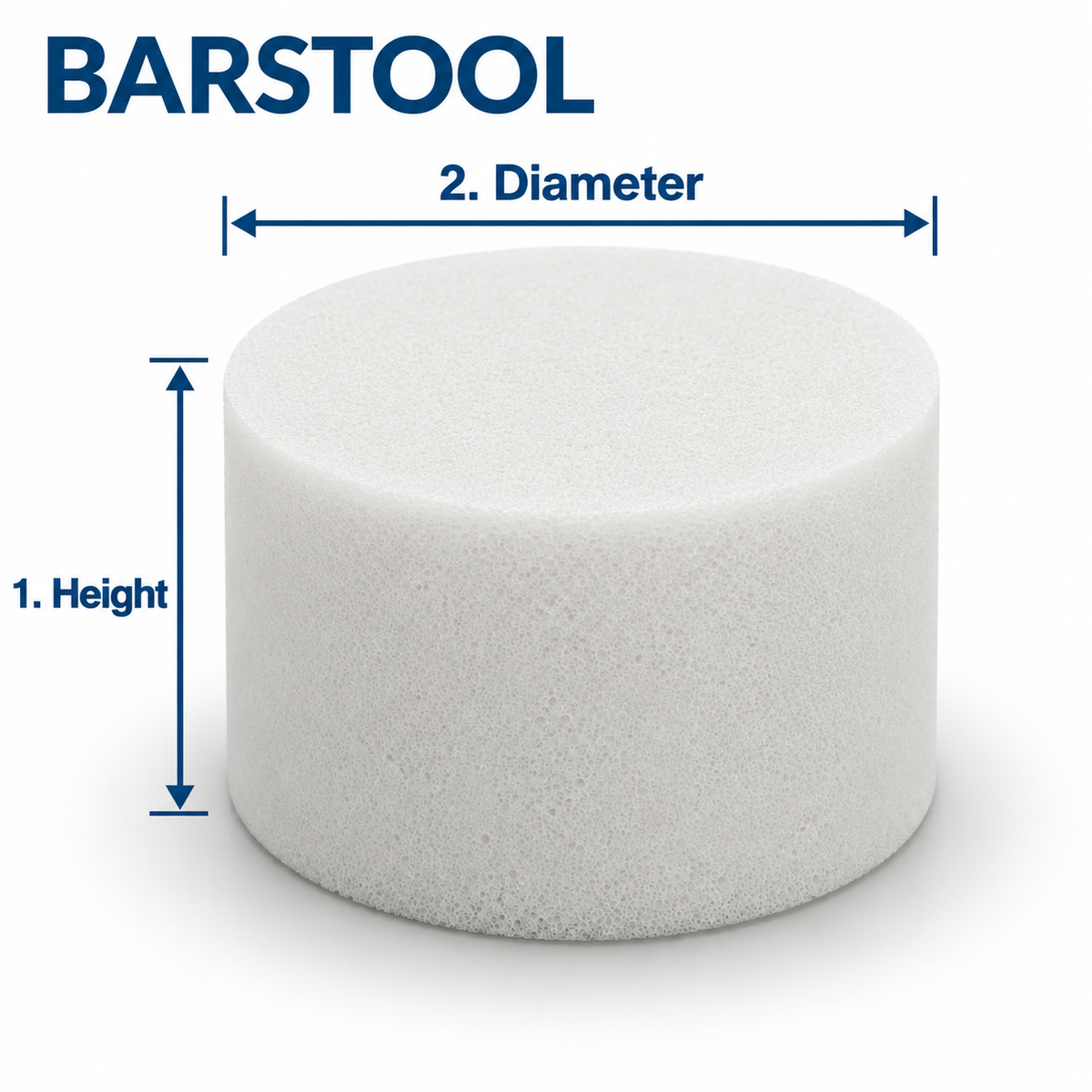 Custom Barstool Foam measurement guide