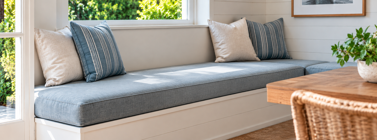 Custom foam cushion for bench seating