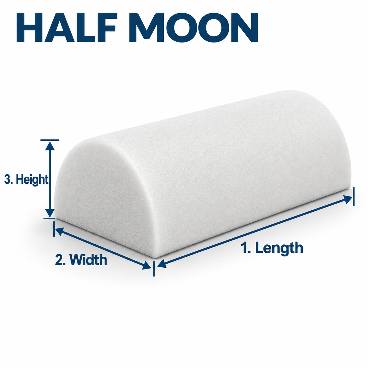 Custom Half Moon Foam measurement guide