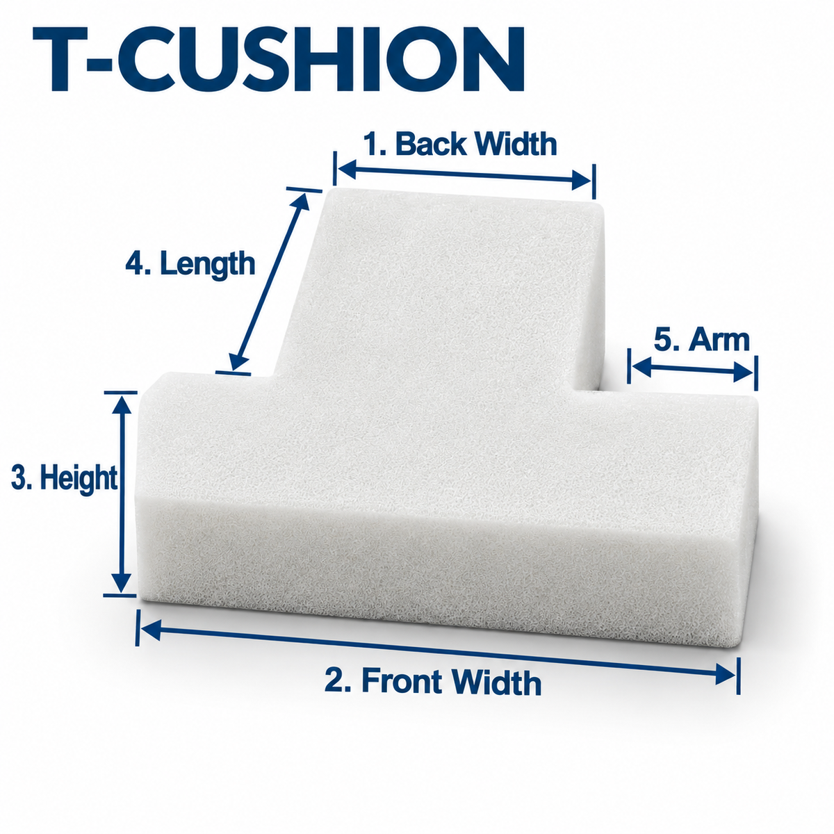 Custom T-Cushion Foam measurement guide