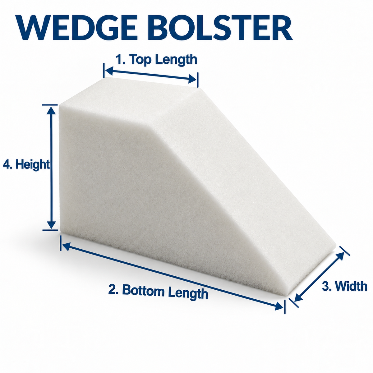 Custom Wedge Bolster Foam measurement guide