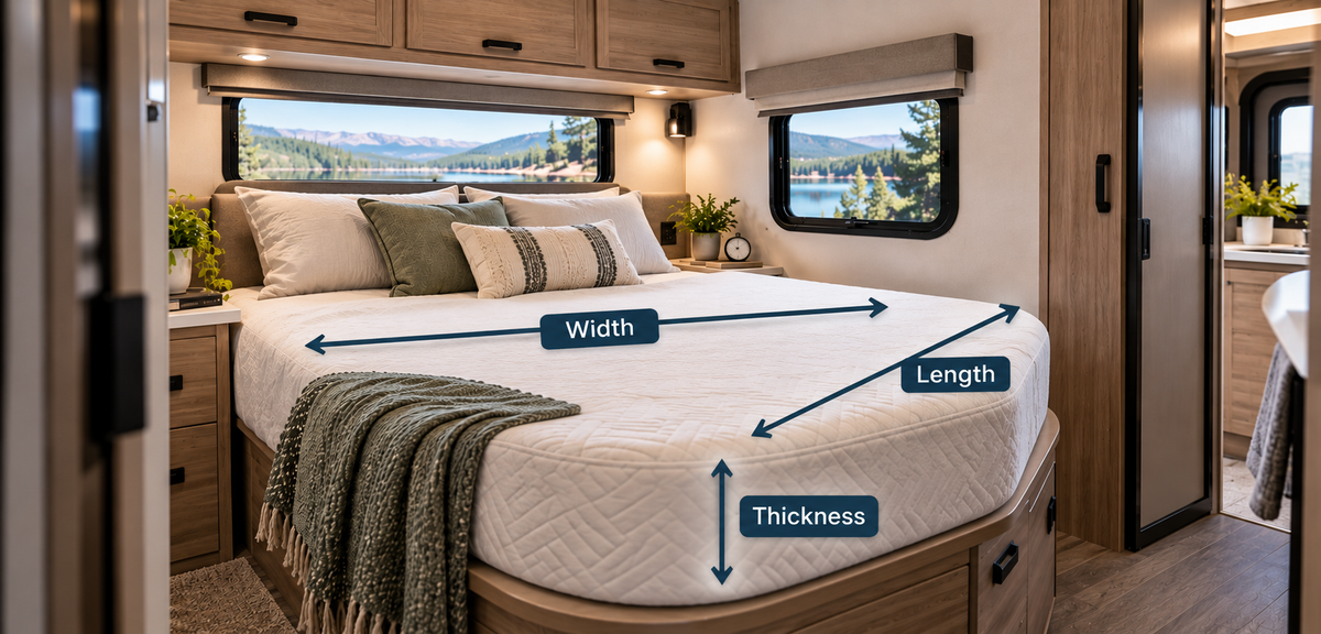 Measuring an RV sleeping area for a replacement mattress