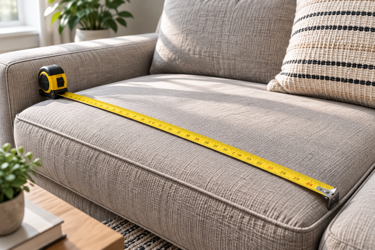 Measuring a couch cushion for replacement foam